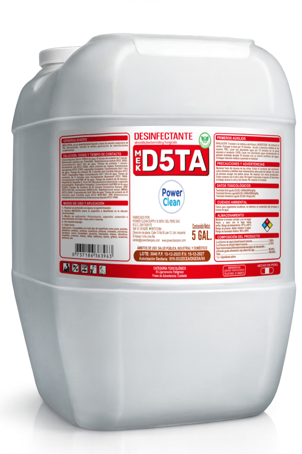 MEKD5TA DESINFECTANTE AMONIO DE 5TA GENERACION