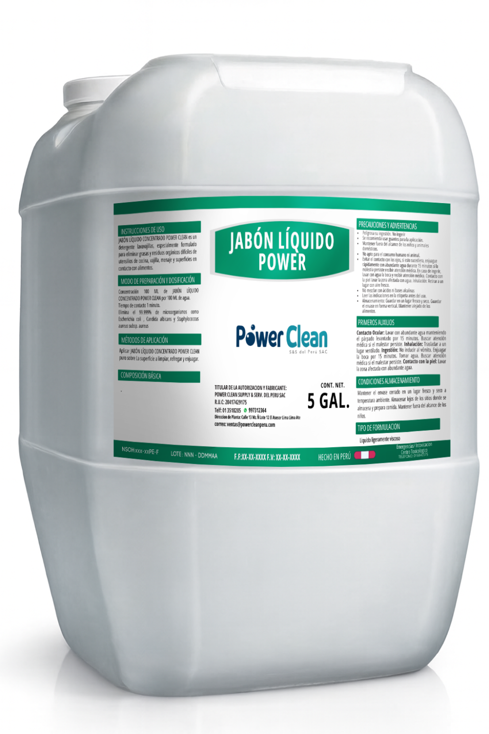 POWER CLEAN JABÓN LÍQUIDO AROMA BIO