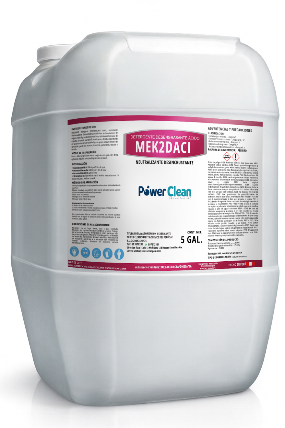 MEK2DACI DETERGENTE DESENGRASANTE ACIDO